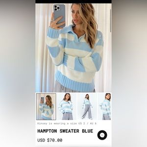 Hampton Blue Sweater- Princess Polly